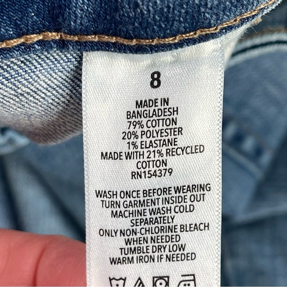 Aeropostale Jeans Women’s 8 Blue Crop Boot Mid-Rise Medium Wash Raw Hem - Picture 5 of 10